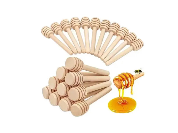 Traditional Wooden Honey Spoon Dipper Drizzler Stir Rods 15cm Pack of 2